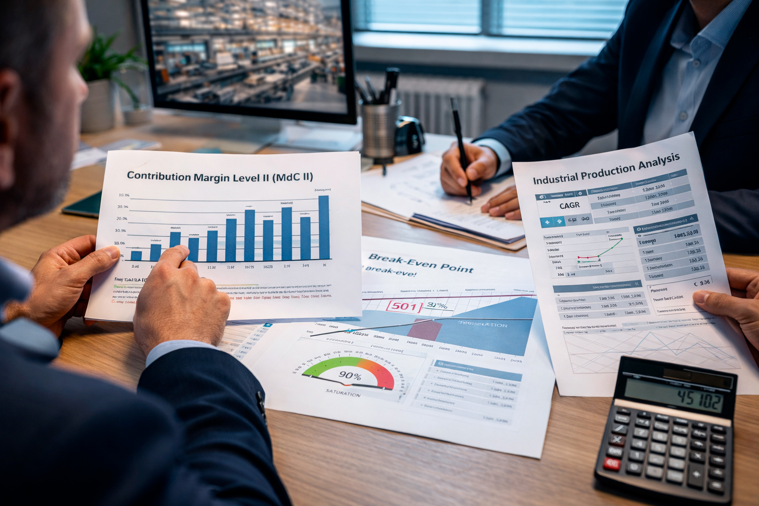 Linea produttiva industriale con macchinari attivi e inattivi per analisi di marginalità e dismissione